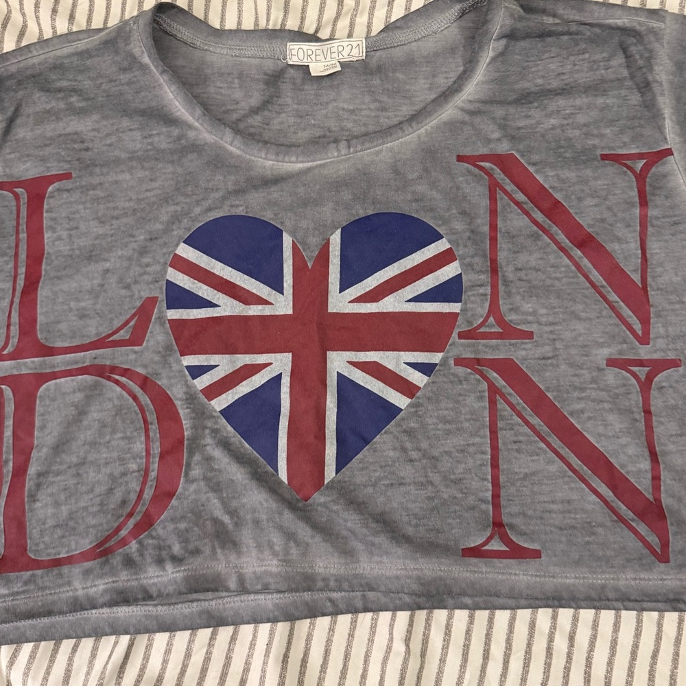 Forever 21 London Crop Top Boxy Tee